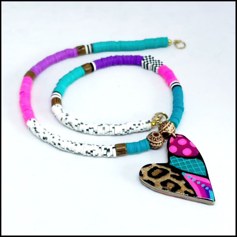 naszyjnik z glinki polimerowej - Urban totem