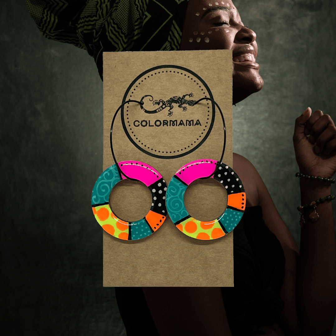 kolczyki drewniane Color Beat