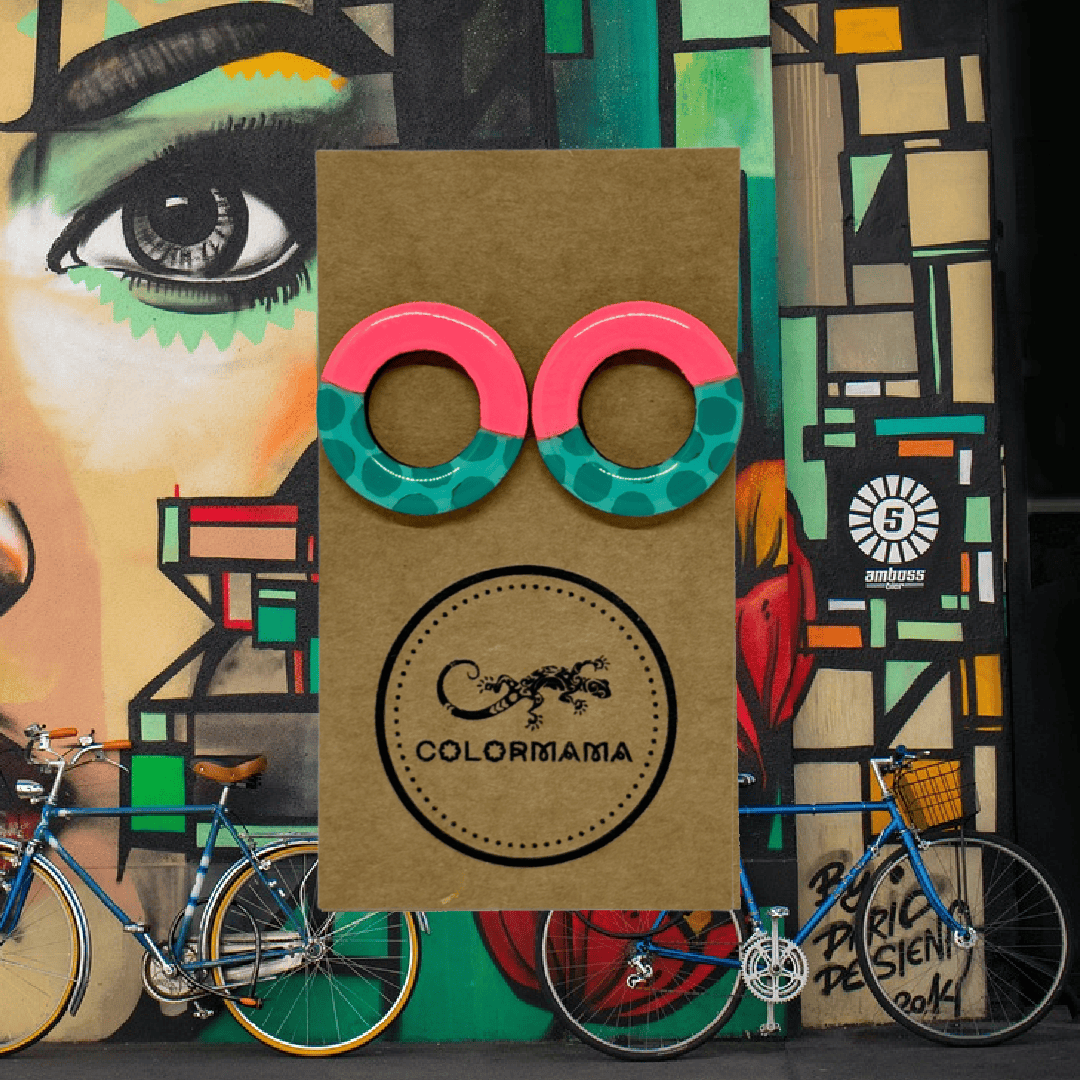 kolczyki drewniane colormama Street Glow